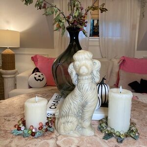 Vintage extra large Poodle candle
